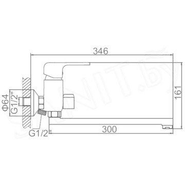 Смеситель для ванны Ledeme L2244