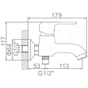 Смеситель для ванны Ledeme L3244