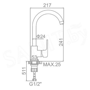 Смеситель для кухонной мойки Ledeme L4044-2