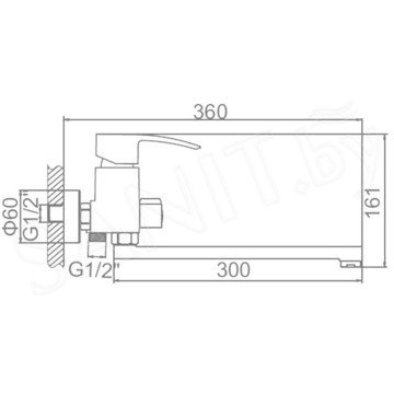 Смеситель для ванны Ledeme L2243