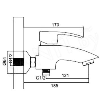 Смеситель для ванны Ledeme L3243