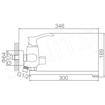 Смеситель для ванны Ledeme L2341