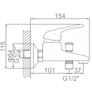 Смеситель для ванны Ledeme L3039-B