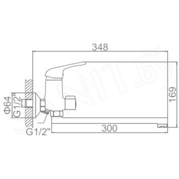 Смеситель для ванны Ledeme L2239-B