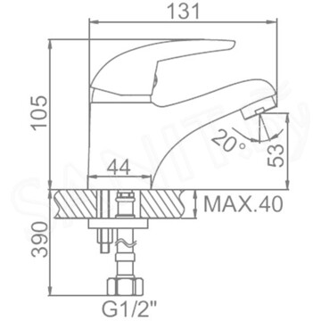 Смеситель для умывальника Ledeme L1038-B