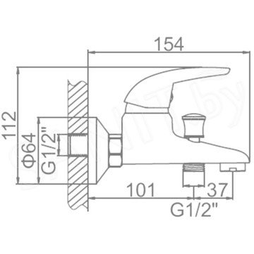 Смеситель для ванны Ledeme L3038-B