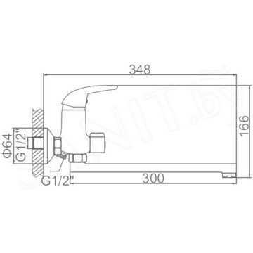 Смеситель для ванны Ledeme L2238-B