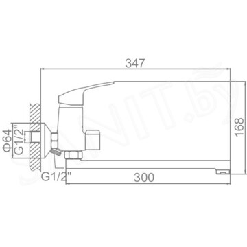 Смеситель для ванны Ledeme L2237