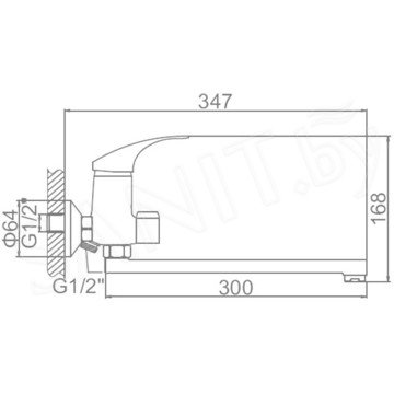 Смеситель для ванны Ledeme L2236