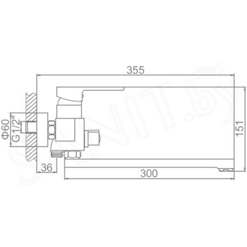 Смеситель для ванны Ledeme L2230