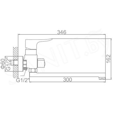 Смеситель для ванны Ledeme L2234