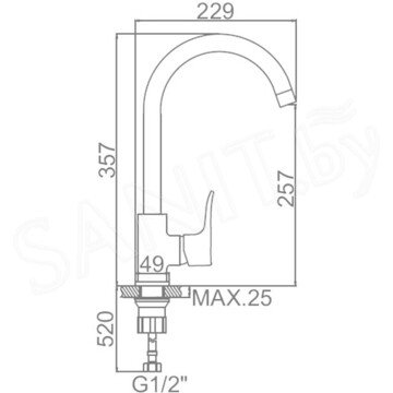 Смеситель для кухонной мойки Ledeme L4134-2