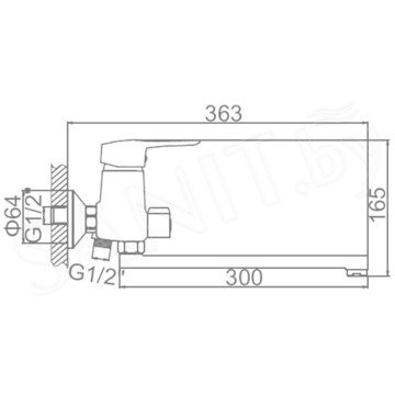 Смеситель для ванны Ledeme L2228-B