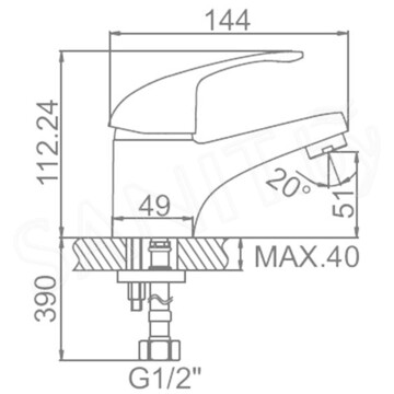 Смеситель для умывальника Ledeme L1029-B
