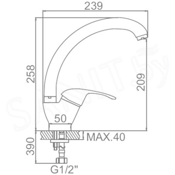 Смеситель для кухонной мойки Ledeme L4129-B