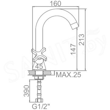 Смеситель для умывальника Ledeme L1122-2