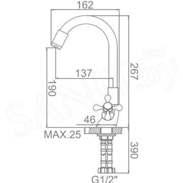 Смеситель для умывальника Ledeme L1319-9