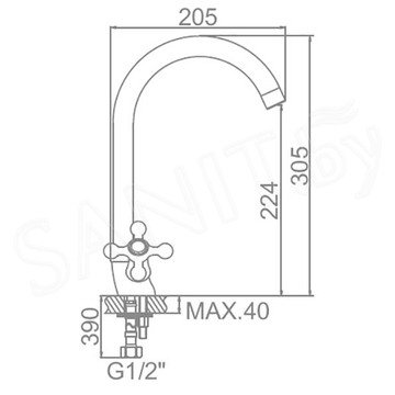 Смеситель для кухонной мойки Ledeme L4319