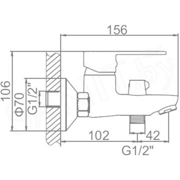 Смеситель для ванны Ledeme L3010