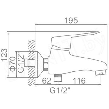 Смеситель для ванны Ledeme L3207