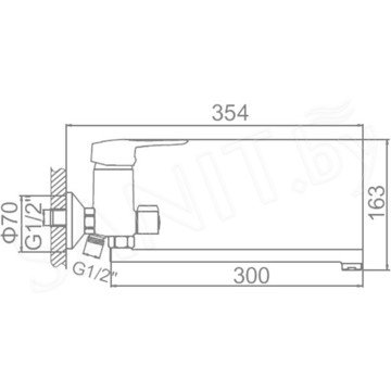 Смеситель для ванны Ledeme L2204A