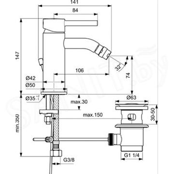 Смеситель для биде Ideal Standard Ceraline BC197AA