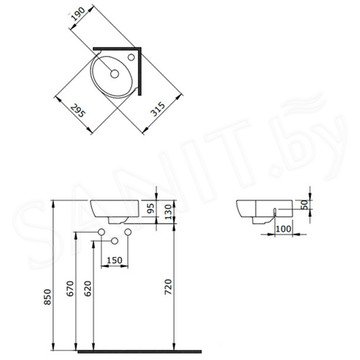 Умывальник Bocchi Taormina Arch 1392-001-0126