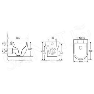 Подвесной унитаз OWL Wave Cirkel-H OWLT190801 с крышкой SoftClose