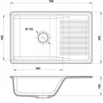 Кухонная мойка GranFest Quarz GF-ZW-72