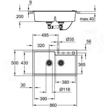 Кухонная мойка Grohe K500 31649AP0 / 31649AT0