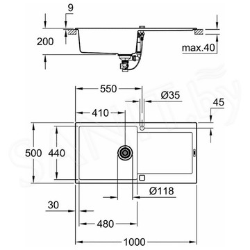 Кухонная мойка Grohe K500 31645AP0 / 31645AT0 оборачиваемая