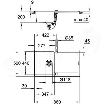 Кухонная мойка Grohe K500 31644AP0 / 31644AT0 оборачиваемая