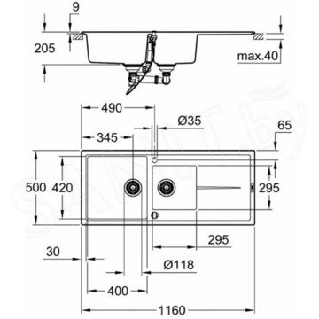 Кухонная мойка Grohe K400 31643AP0 / 31643AT0 оборачиваемая