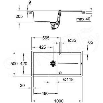 Кухонная мойка Grohe K400 31641AP0 / 31641AT0 оборачиваемая