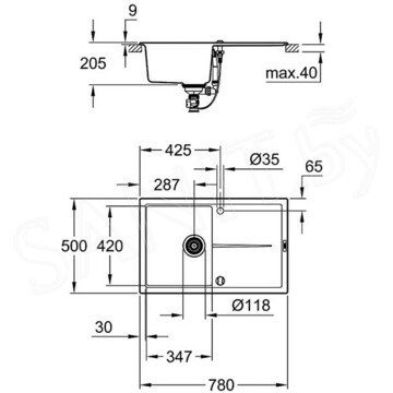 Кухонная мойка Grohe K400 31639AP0 / 31639AT0 оборачиваемая