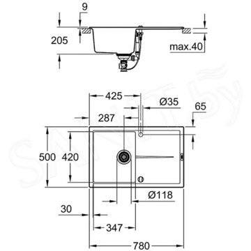 Кухонная мойка Grohe K400 31639AP0 / 31639AT0 оборачиваемая