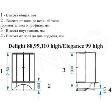 Душевая кабина Domani-Spa Elegance high