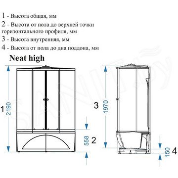 Душевая кабина Domani-Spa Neat high черная