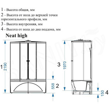 Душевая кабина Domani-Spa Neat high белая