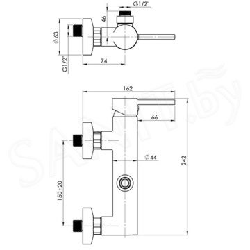 Смеситель для душа Rubineta Ultra-15/D