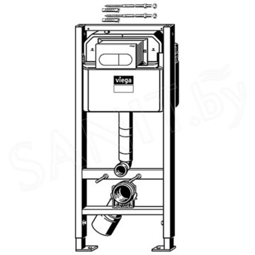 Инсталляция для унитаза с кнопкой Viega Prevista Dry 8524.11