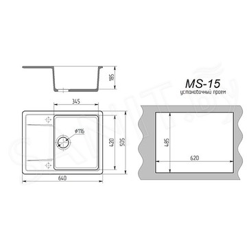 Кухонная мойка Maxstone MS-15