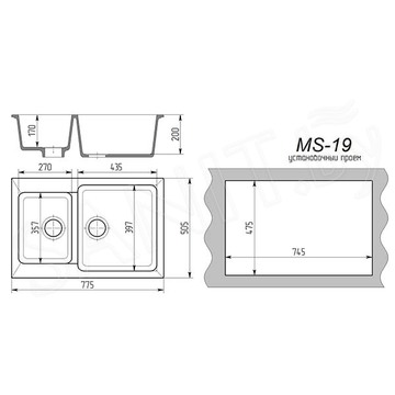 Кухонная мойка Maxstone MS-19