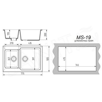 Кухонная мойка Maxstone MS-19