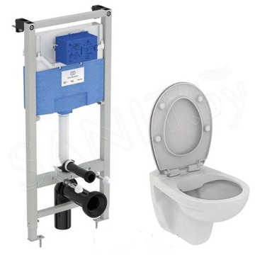 Комплект инсталляции Ideal Standard Prosys Frame 120 M с подвесным унитазом Standard Eurovit Rimless