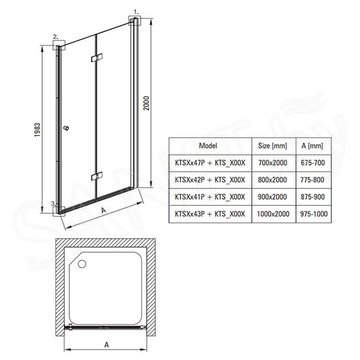 Душевая дверь Deante Kerria Plus KTSX042P / KTSX041P / KTSX043P