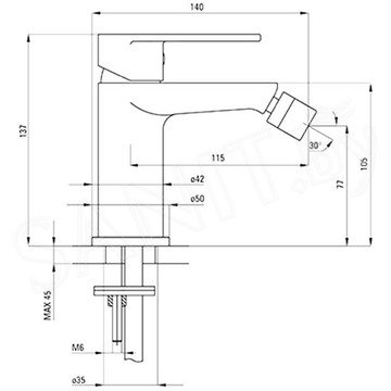 Смеситель для биде Deante Alpinia BGA 030M