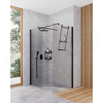 Душевое ограждение Deante Kerria Plus Nero Walk-in прозрачный