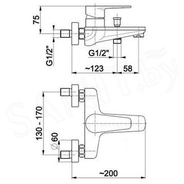 Смеситель для ванны Armatura Halit 4824-010-00