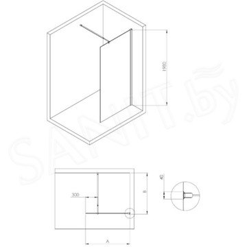 Душевая стенка Deante Kerria Plus Walk-In